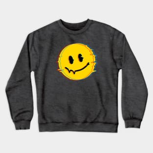 70s Smile Face Glitch Crewneck Sweatshirt